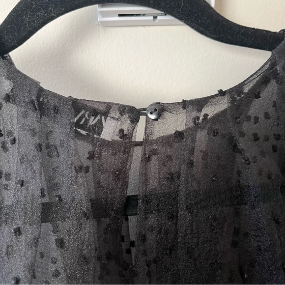 Zara Sheer Black Polka Dot Blouse - Picture 8 of 8